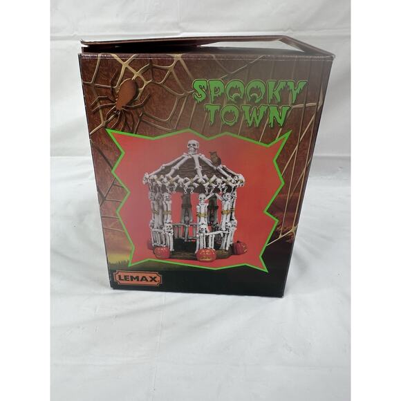 Lemax Spooky Town Skeleton Gazebo 53240 w/Box Halloween - Picture 2 of 8